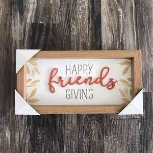 🧡New Happy Friendsgiving wooden table wall sign